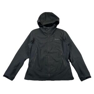 Eddie Bauer First Ascent Softshell Jacket Hooded Black Women's Medium